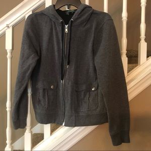 Ralph Lauren Gray & Black Hoodie - Petite Large